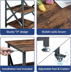 Fannova 23.6 x 23.6 Inches Large Printer Stand, 3 Tier Square Printer Table - Image 7