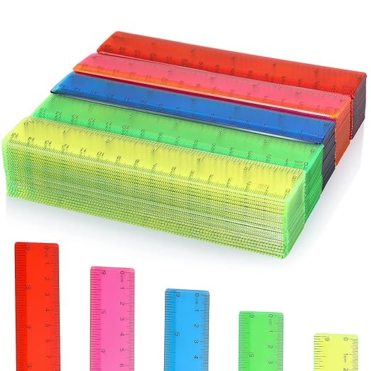 Zonon 100 Pcs 6 Inch Rulers Bulk Plastic Flexible Small Straight Rulers by Zonon