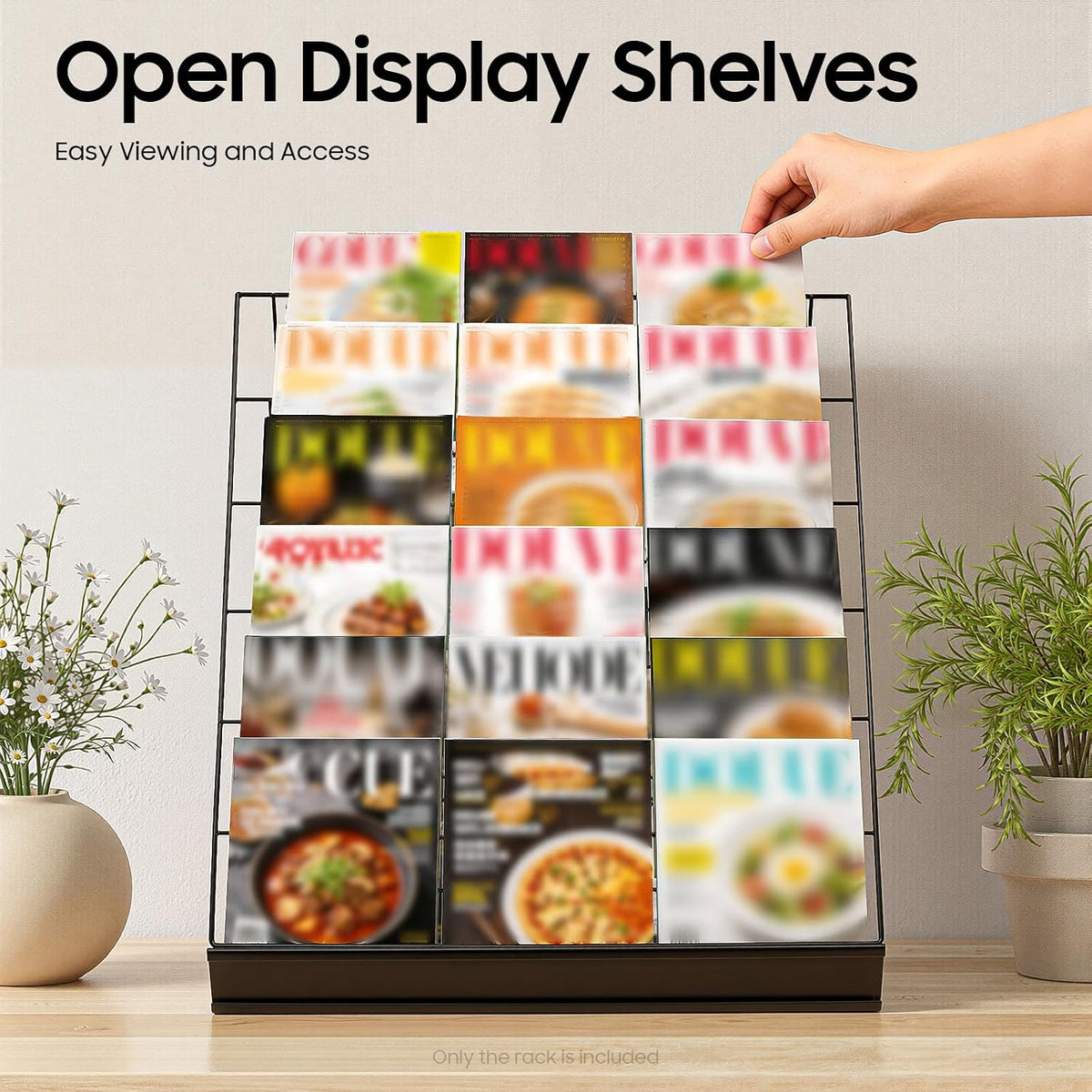 6 Tier Wire Book Display Rack Shelf, Black Book Signing Rack Tabletop Magazin...