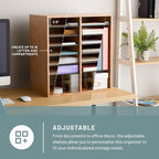 Safco Wood Adjustable Literature Organizer, 16 Compartment - Image 2