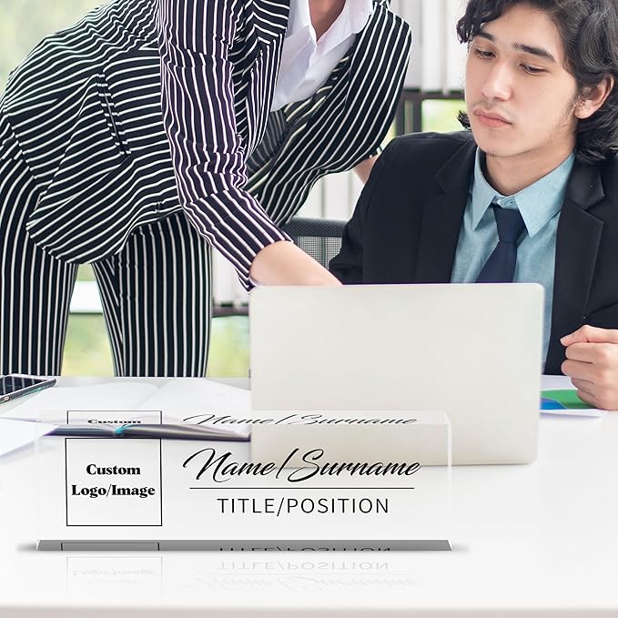 Personalized Name Plate for Desk Custom Acrylic Desk Name Plate Custom Employee - Image 2