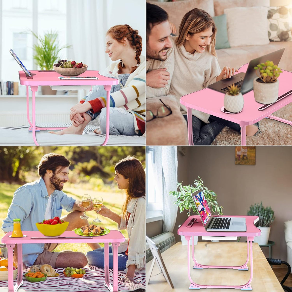 Fayquaze Lap Laptop Desk, Portable Foldable Laptop Bed Table with Storage Dra...