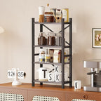 Homeiju Desktop Bookshelf, 4-Tier Stackable Narrow Desk Bookcase, Adjustable - Image 8