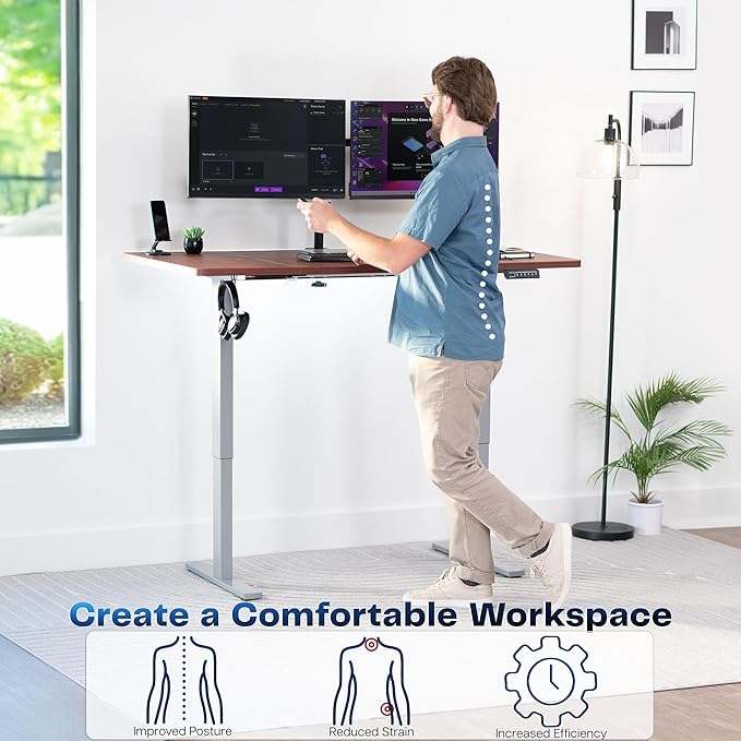 VIVO Electric 60 x 30 in Standing Desk, Memory Height Adjustment, 1B Series - Image 4