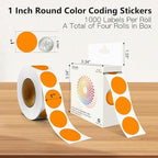 Orange 1 Inch Round Color Coding Labels - Image 2