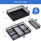 neudeco desk drawer organizer, 4 pack metal mesh shown in use