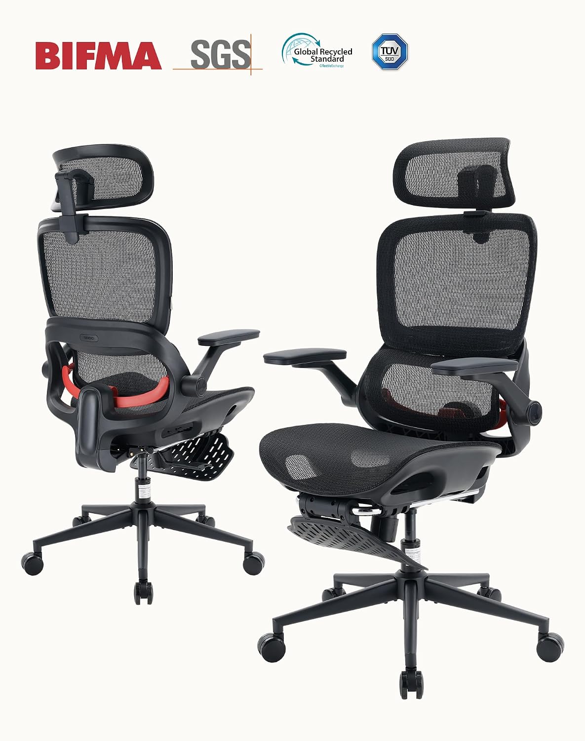SIHOO B100 PRO Ergonomic Mesh Office Chair with Footrest