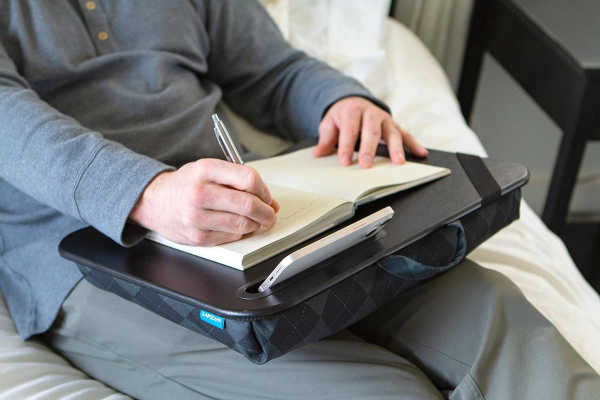 LAPGEAR XL Designer Lap Desk – Gray Argyle, Fits 17.3” Laptops