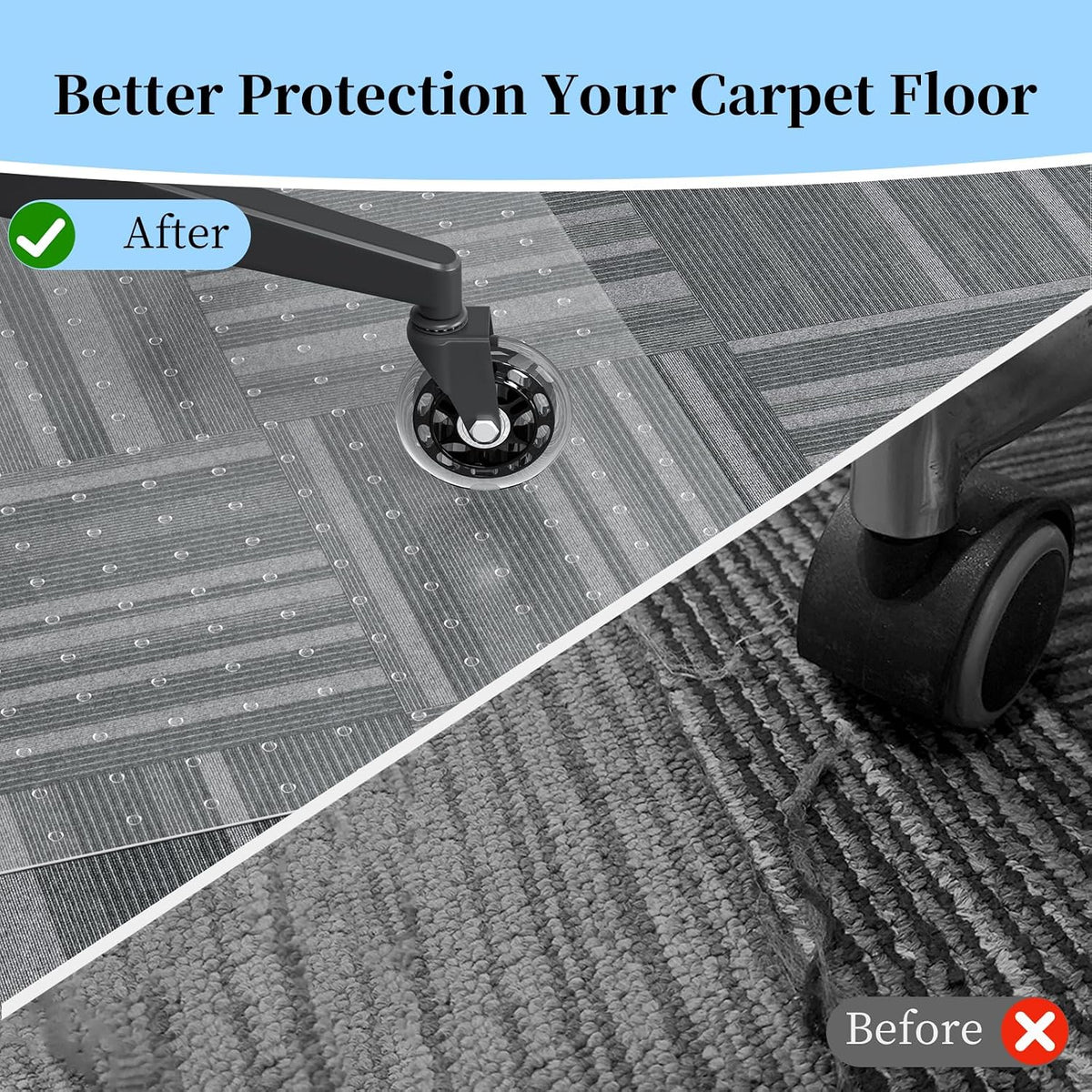 Tonaus Office Chair Mat for Carpet 36"x48" for Low Pile Carpets, Re...