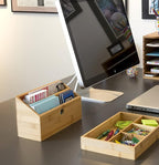 Lipper International 808 Bamboo Wood 2-Slot Office Supply Desk Organizer - Image 7