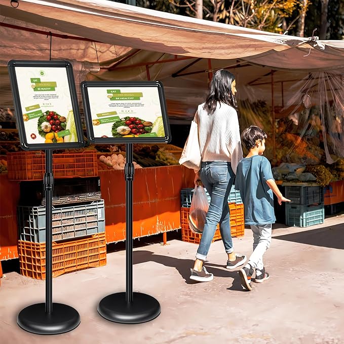 INNOVSIGN Adjustable Pedestal Sign Holder Stand 8.5''x11'', Floor Standing - Image 8