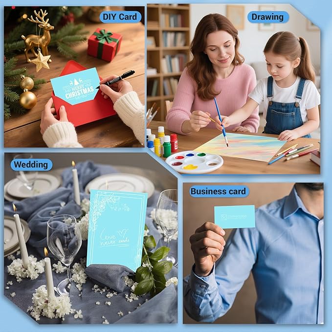 Cardstock 8.5 x 11, Thick Printer Paper 75 lb/200 gsm, 40 Sheets Card Stock Blue - Image 7