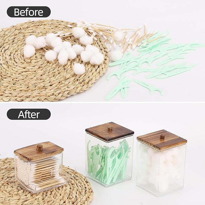 Tbestmax Bathroom Organizer Accessories Set-12/7 oz Qtips Holder Storage - Image 5
