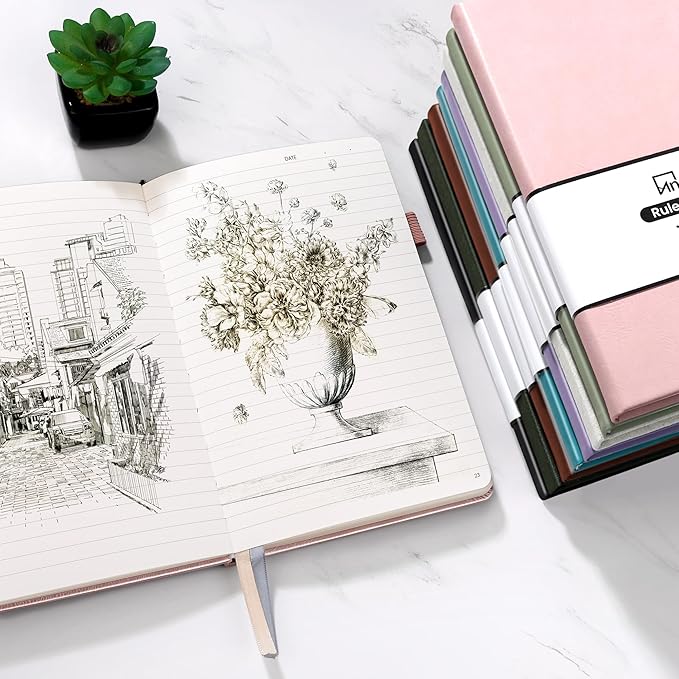 Annecy Lined Journal Notebook, Hardcover Leather Journal - Image 2