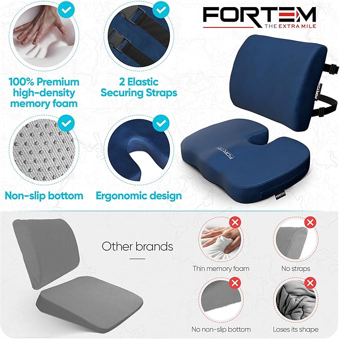 FORTEM Seat Cushion, Office Chair Cushion, Lumbar Support Pillow - Image 7