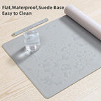 Wolaile PU Leather Desk Pad Blotter, Light Grey Waterproof Office Desktop Mat - Image 3