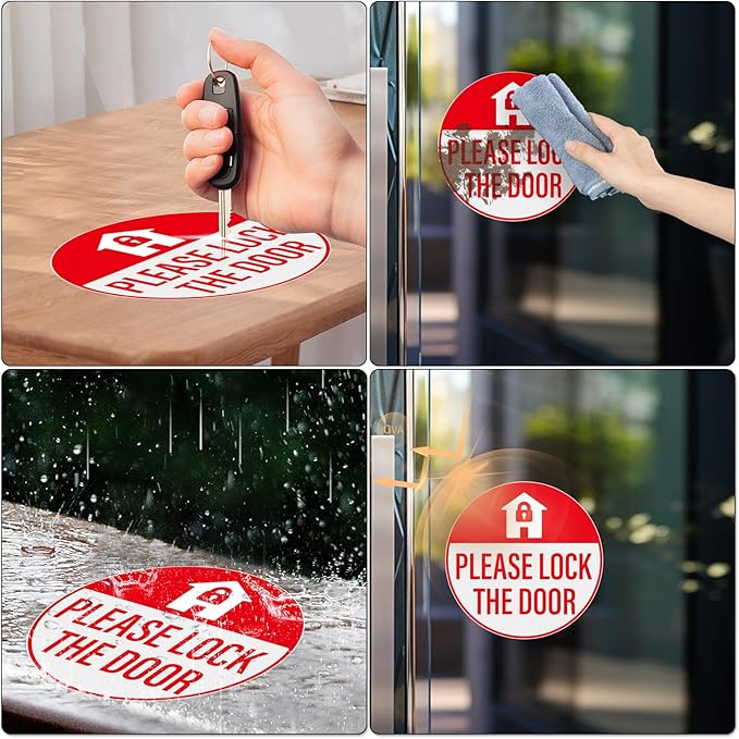 YIKIADA Please Lock The Door Sticker 3 × 3 Inches Vinyl Self-Adhesive Decals - Image 3
