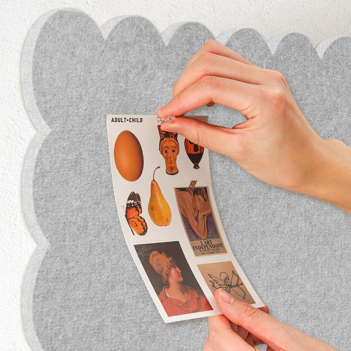 Lightomorrow Scalloped Bulletin Board, 36 x 24 Inches Felt Pin Board - Decora...
