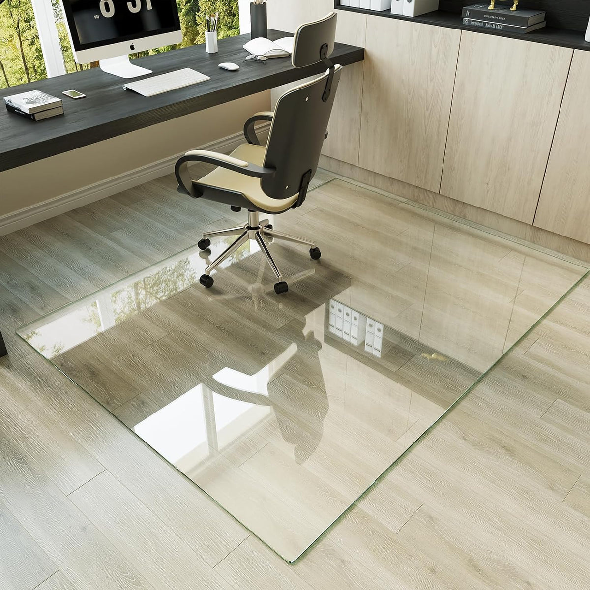 Koonmi Tempered Glass Chair Mat