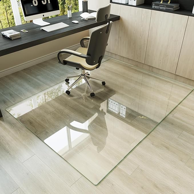 Koonmi Tempered Glass Chair Mat by KOONMI