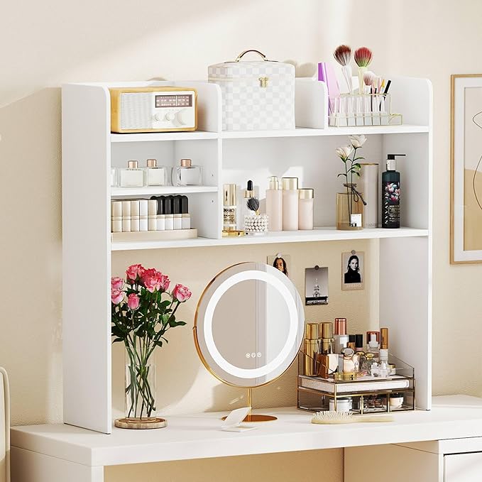 Tangkula Desktop Bookshelf for Computer Up to 32”, 37” Countertop Storage Hutch - Image 5