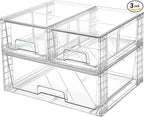 Vtopmart 3 Pack Stackable Storage Drawers, Easily Assemble Acrylic Bathroom by Vtopmart