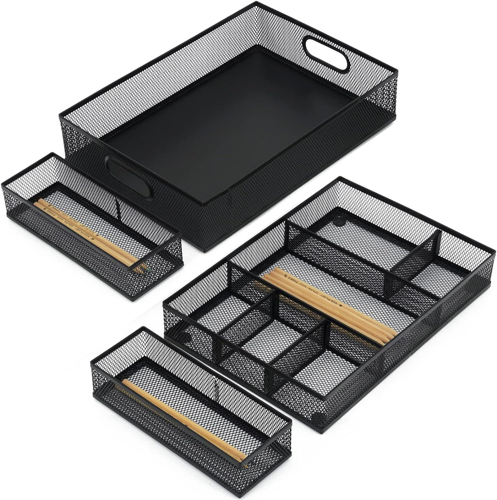 neudeco desk drawer organizer, 4 pack metal mesh, main product view