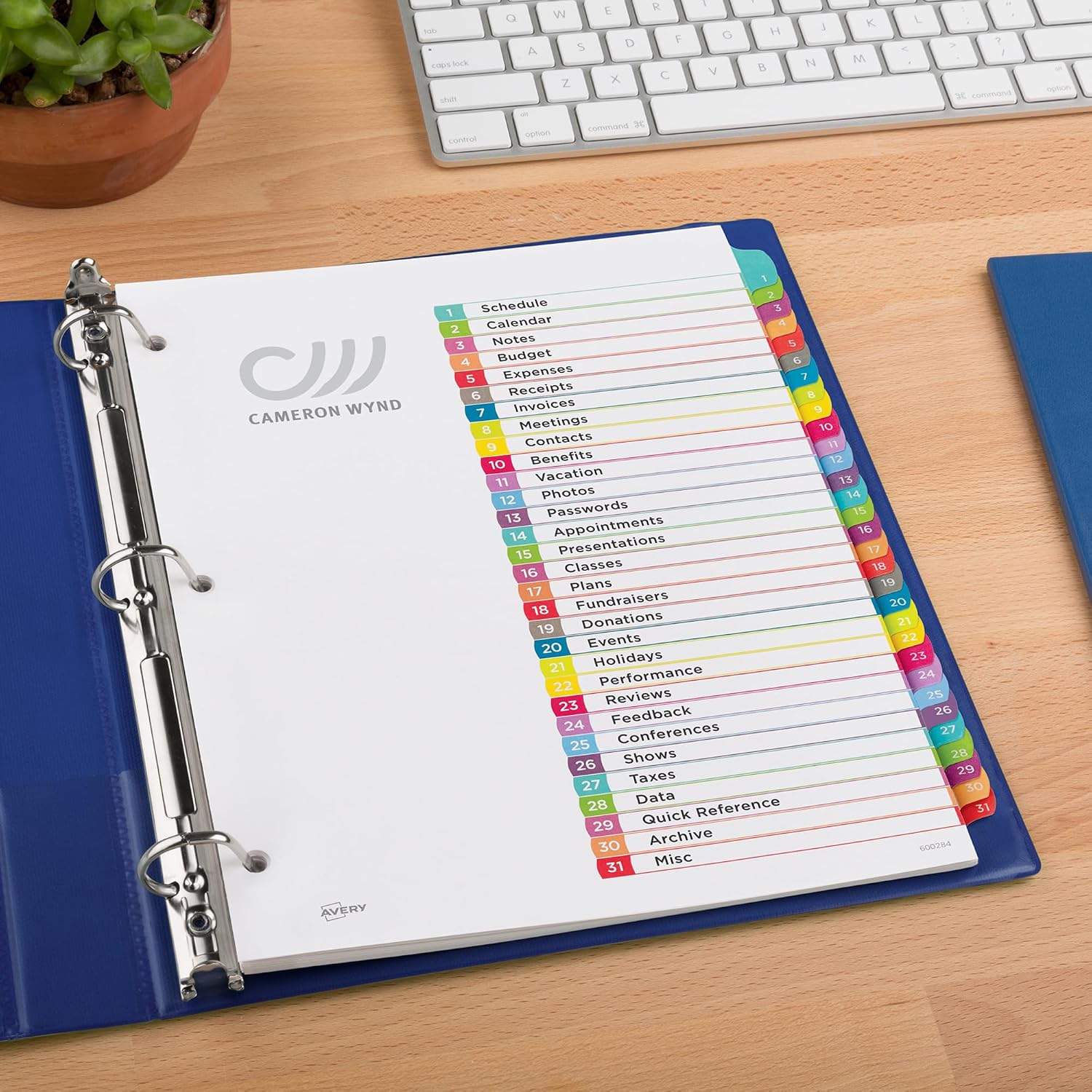 Avery 1-31 Dividers for 3 Ring Binders, 31 Tabs per Set, Customizable Table of Contents, Multicolor Arched Tabs, Great for Organizing Reports, Projects, and More (11846) (Pack of 12)