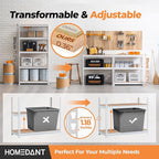 HOMEDANT 5 Tier Storage Shelves Adjustable Laminated Boltless Garage Metal - Image 3