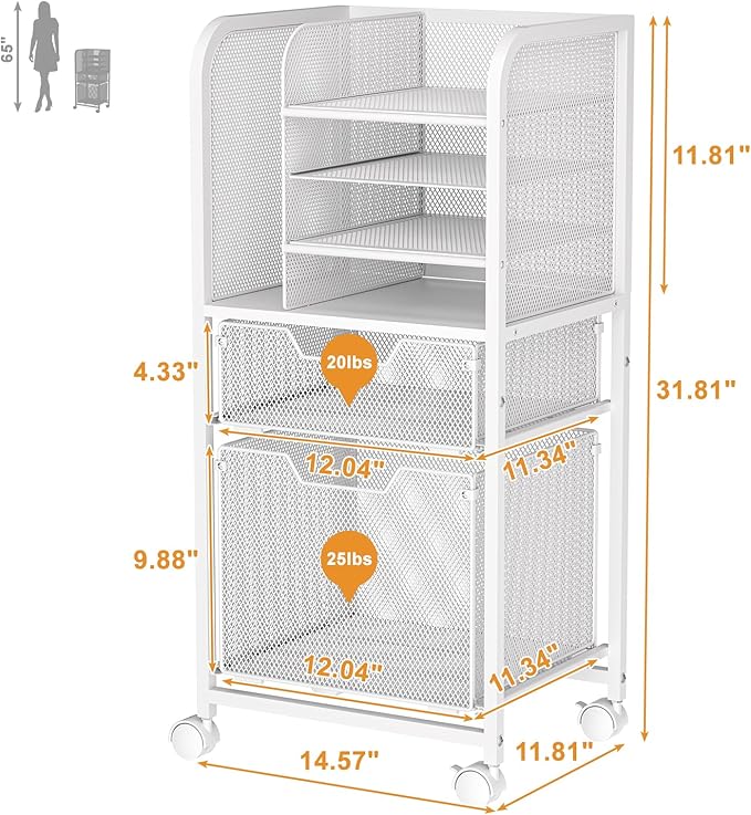 Feyejade Rolling File Cart - Image 9