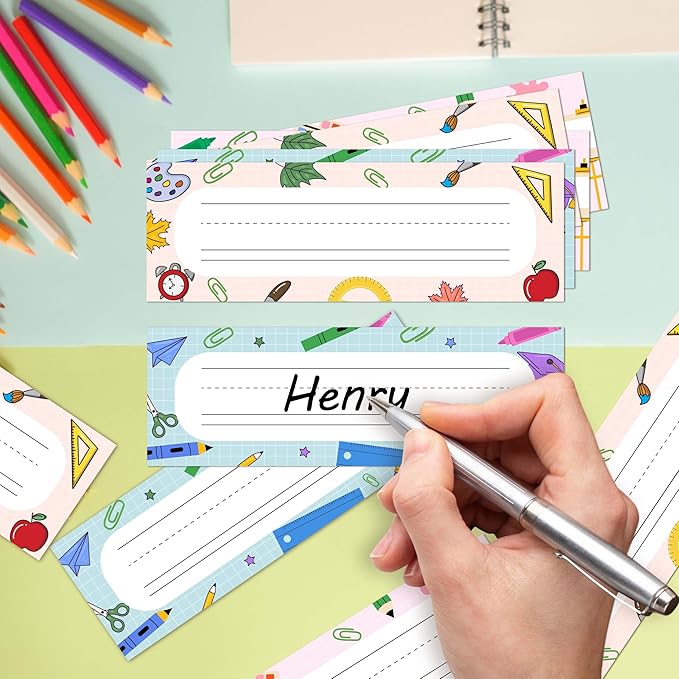 Name Tags for Classroom Cubbies, 30 Colorful Name Plates for Desks, Back to - Image 3