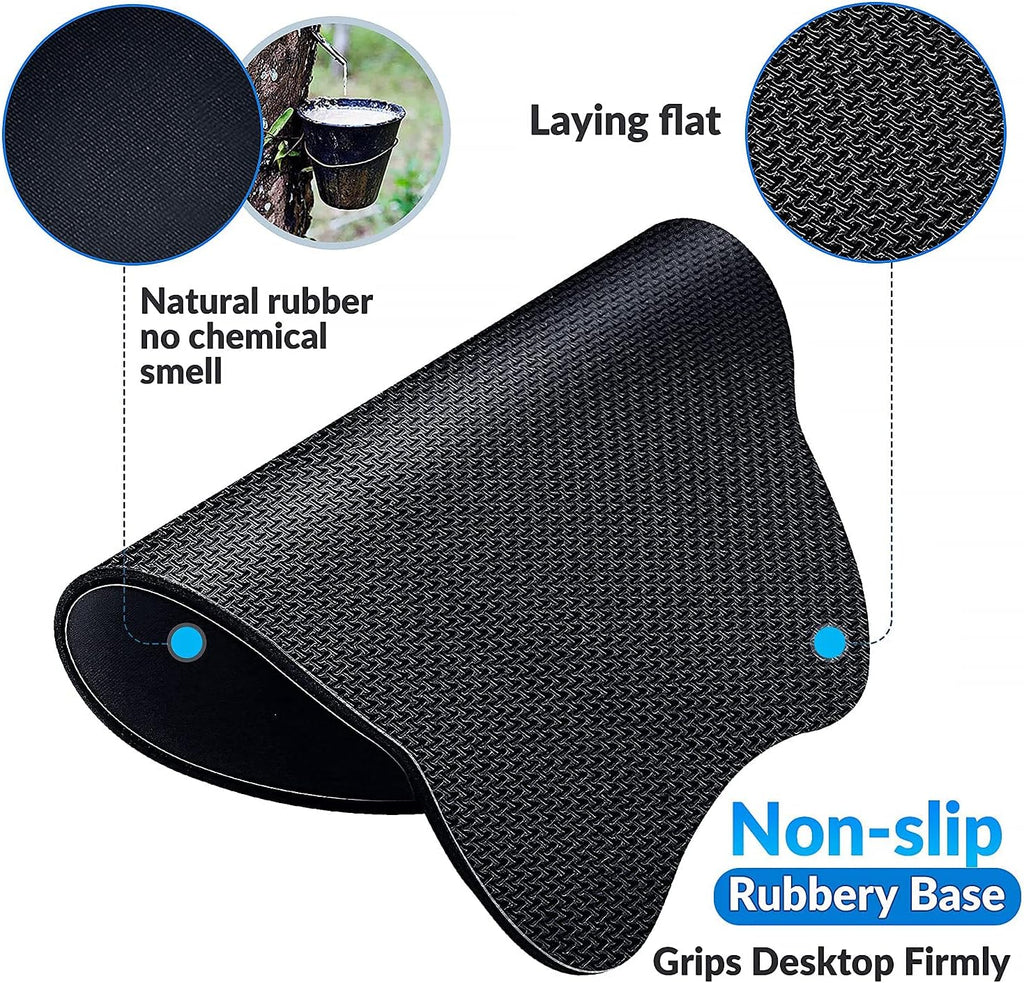 Gimars Upgrade Round Mouse Pad with Wrist Rest, Enlarge Smooth Superfine Fibre Memory Foam Ergonomic Comfortable Gaming Mousepad with Nonslip Base for Pain Relief, Laptop Computer Office, 10.8 x 9.7''