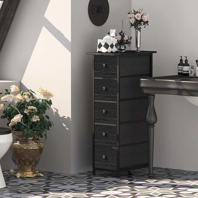 GiftGo Narrow Dresser Vertical Slim Dresser Chest of Drawers Skinny Storage - Image 4