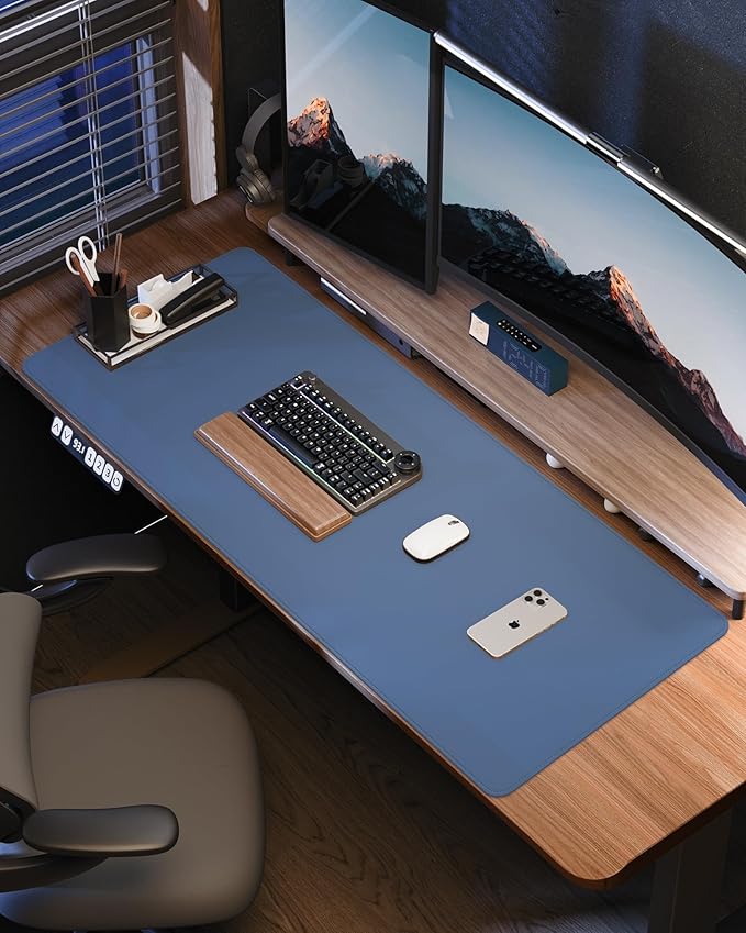Leather Desk Pad Protector- 48" x 17" Office Desk Mat, Non-Slip PU Leather - Image 6