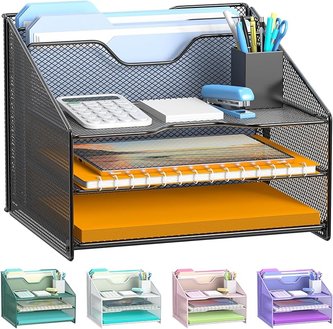 Samstar Desk File Organizer, Mesh Letter File Folder Holder by Samstar