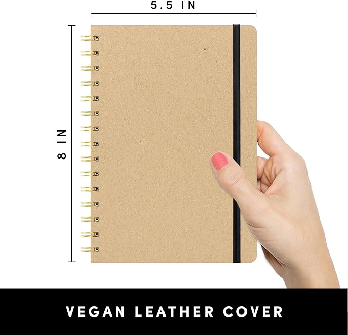 PAPERAGE Lined Spiral Journal Notebook, 160 Pages, Hardcover Journal - Image 2
