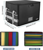 ENGPOW File Box with Lock, Fireproof Document Box with Pockets, Collapsible - Image 5