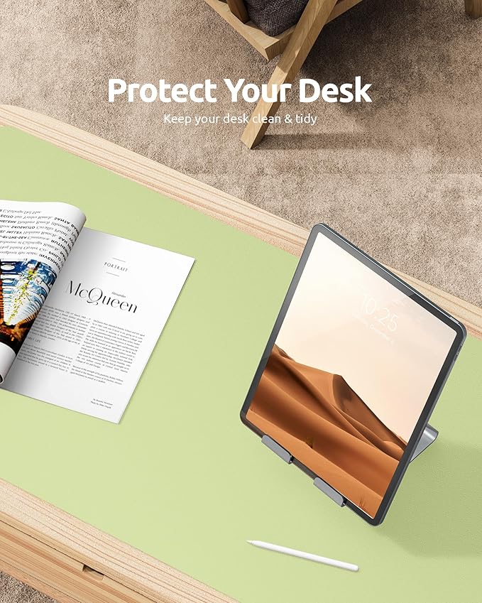 YSAGi Leather Desk Protector, Office Mat, Large Mouse Mat, Non-Slip PU Leather - Image 7