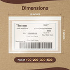 7"x10" Shipping Label Sleeves 100 Pack- 3.12 Mil Thick Strong Adhesive Back - Image 2