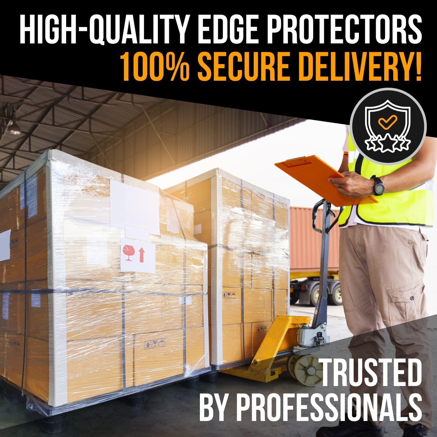 24" x 2" x 2" Reinforced Cardboard Edge Protectors, White (Pack of 12) – 0.16" Thick Heavy-Duty Cardboard Corner Protectors for Shipping – American Quality V-Board Pallet Edge Protectors | 0.16" Thick Heavy-Duty Cardboard Corner Protectors for Shipping
