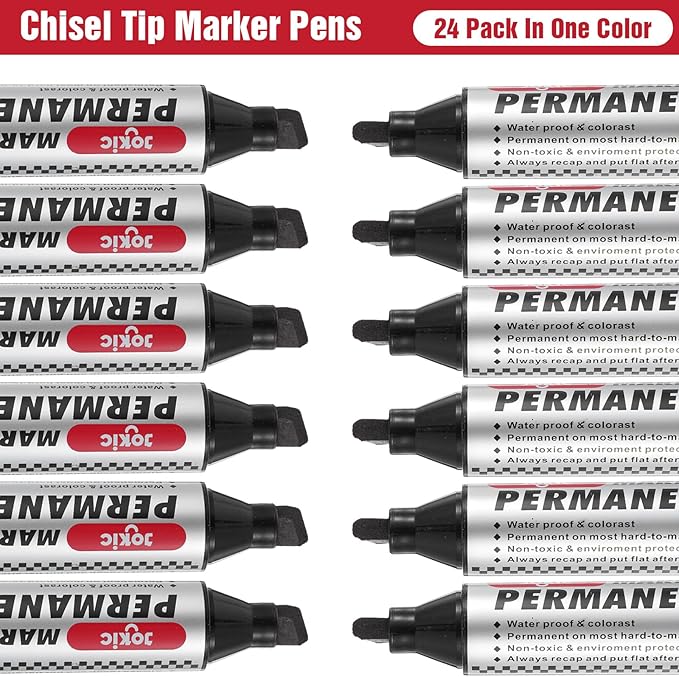 hidyuuoo 30 Pack Jumbo Size Permanent Markers Bulk Permanent Marker Set Chisel - Image 5