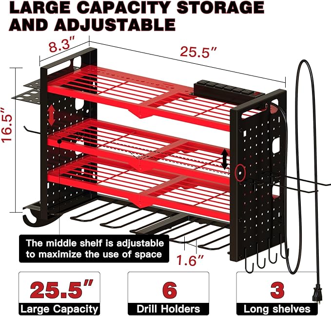NattyDot Power Tool Organizer Wall Mount - Image 8