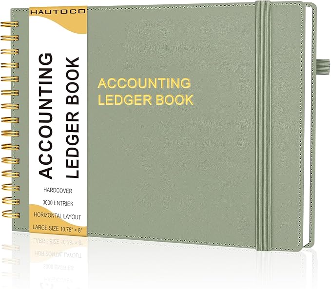 HAUTOCO Hardcover Accounting Ledger Book by HAUTOCO