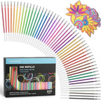 200 Colors Gel Pen Refills, Glitter Neon Gel Ink Pens Refills, Replace by LANRENWENG