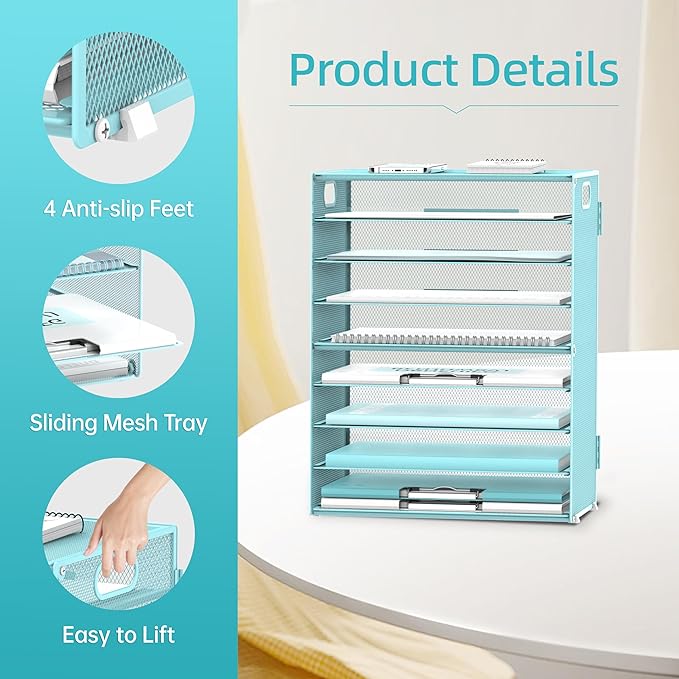 DALTACK 9-Tier Paper Letter Tray Desk Organizer - Image 5