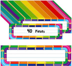40PCS Desk Nameplates, Double Sided PET Film Desk Name Tags Erasable & Reusable by Gethelud