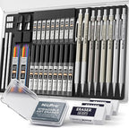 Nicpro 37PCS Art Mechanical Pencil Set, Metal Drafting Pencils 0.5 mm, 0.7 mm by Nicpro