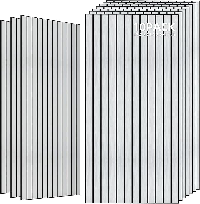 TO-TH Wood-Look Acoustic Wall Panels, 10 Pack 47.2” x 23.6” Sound Panels by TO-TH