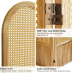 Asnefeli 6 Panels Room Divider, Folding Privacy Screen, Foldable Wood Rattan - Image 4