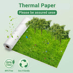 3 Rolls White Adhesive Thermal Paper for Phomemo M04S/M832/M833/M834 | 107mm x 3.5m, 4.3" Sticker Paper, Bluetooth Thermal Printer Labels for Photo, Receipt, DIY Journal, BPA Free